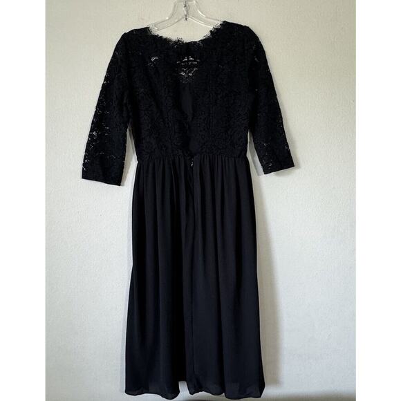 Claudie Pierlot Size 36 Black Lace Dress Open Back Retro Whimsy Goth Parisian - Picture 3 of 12